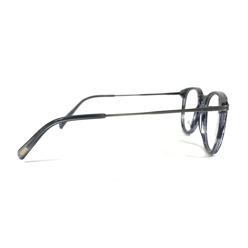 Iconik Eyeglasses Frames Cairo C02 Grey Blue Horn Round Full Rim 48-20-140
